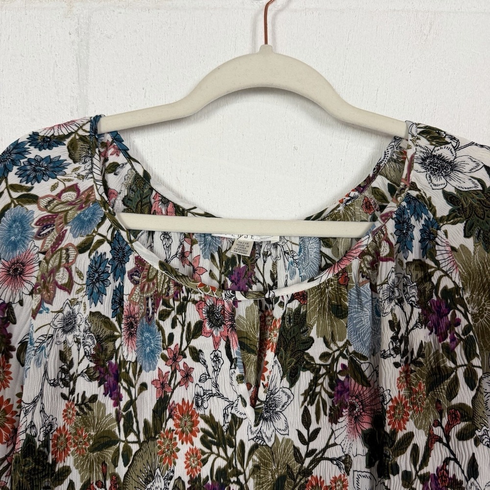Spense Floral Popover Tunic Plus Size 1X Bell Flare Sleeves BoHo Forest Fairy - Picture 2 of 12